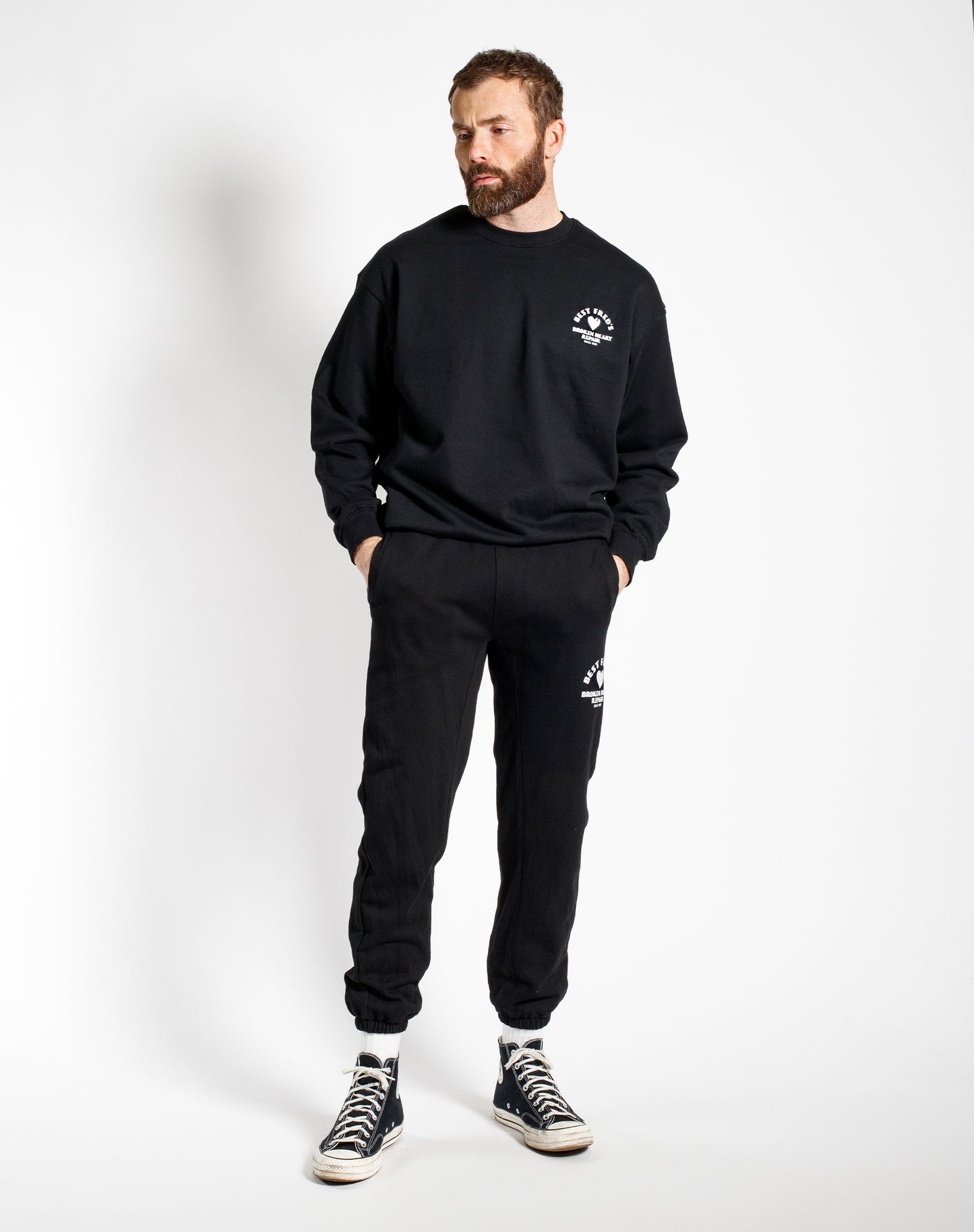 BEST FRED CLASSIC CREW NECK SWEATSHIRT BLACK