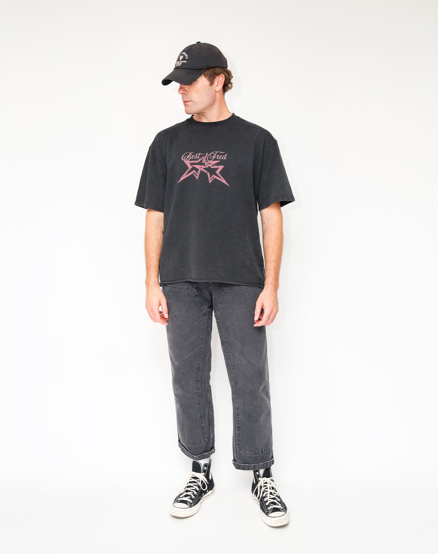 TWIN STAR VINTAGE TEE - WASHED BLACK