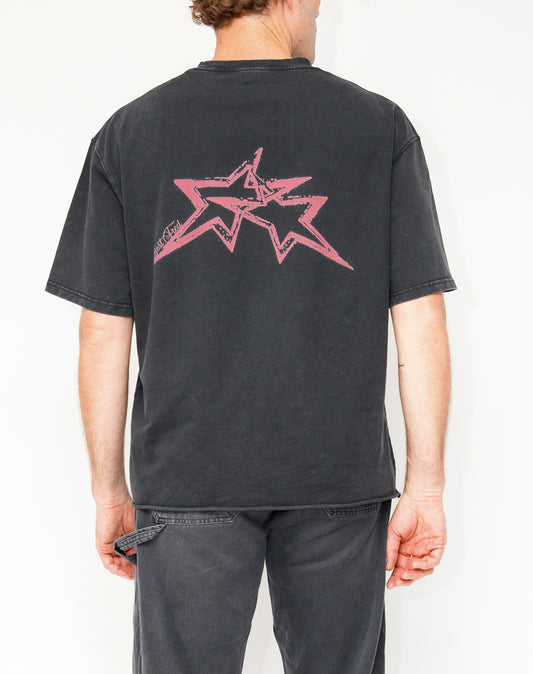 TWIN STAR VINTAGE TEE - WASHED BLACK