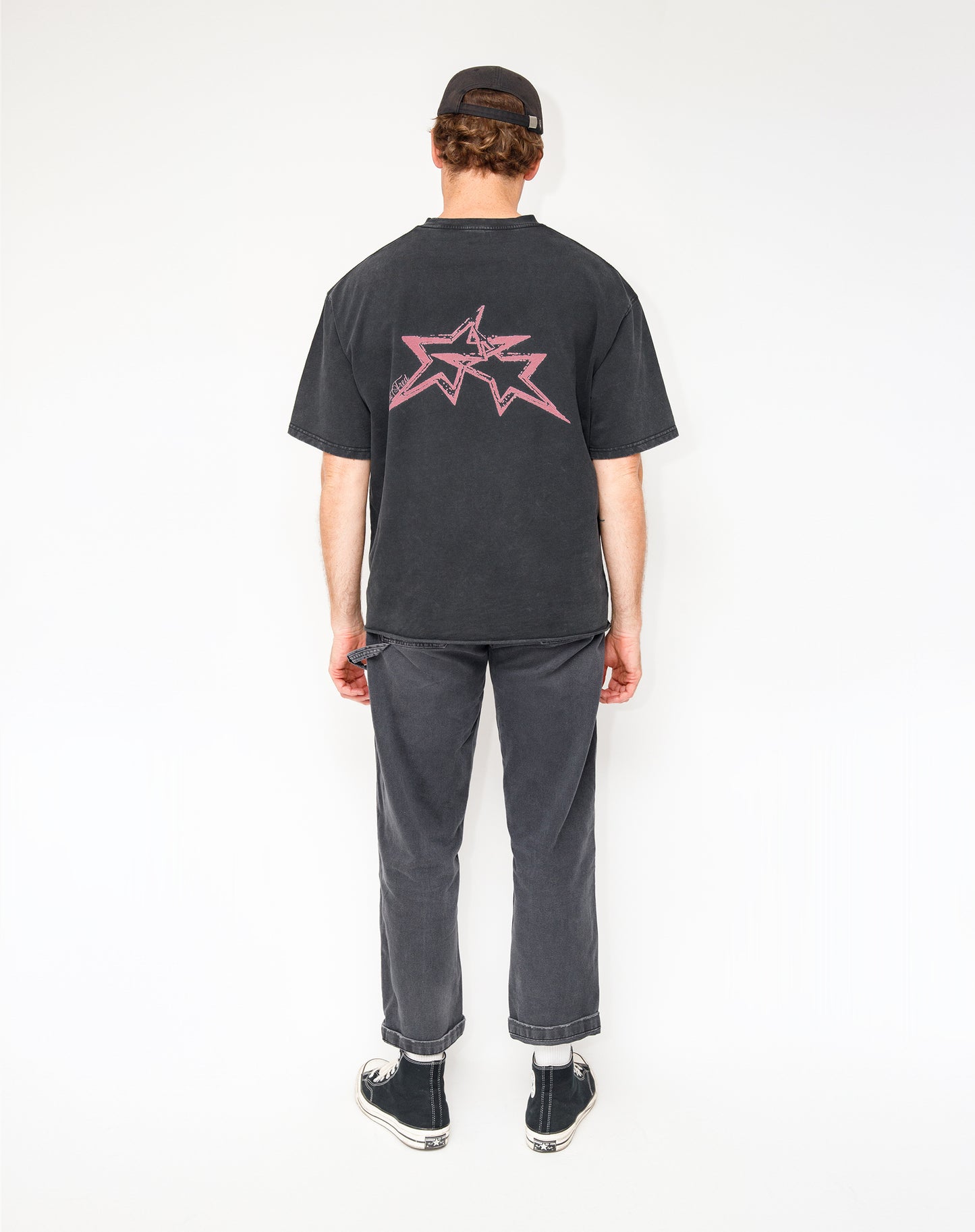 TWIN STAR VINTAGE TEE - WASHED BLACK