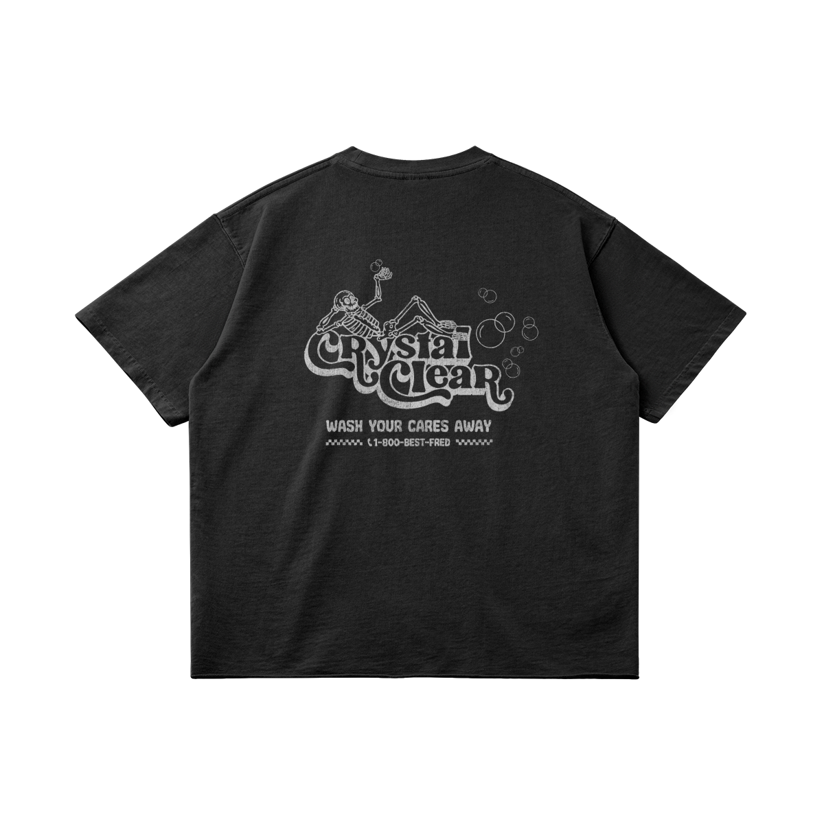 CRYSTAL CLEAR VINTAGE TEE - WASHED BLACK