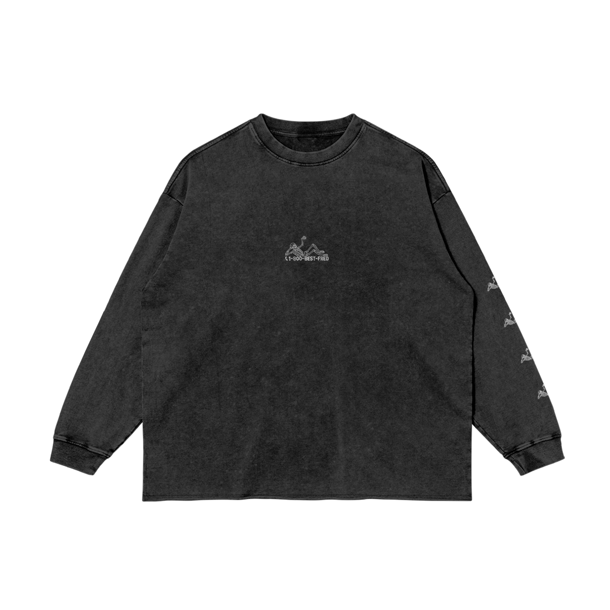 CRYSTAL CLEAR OS LONG SLEEVE - WASHED BLACK