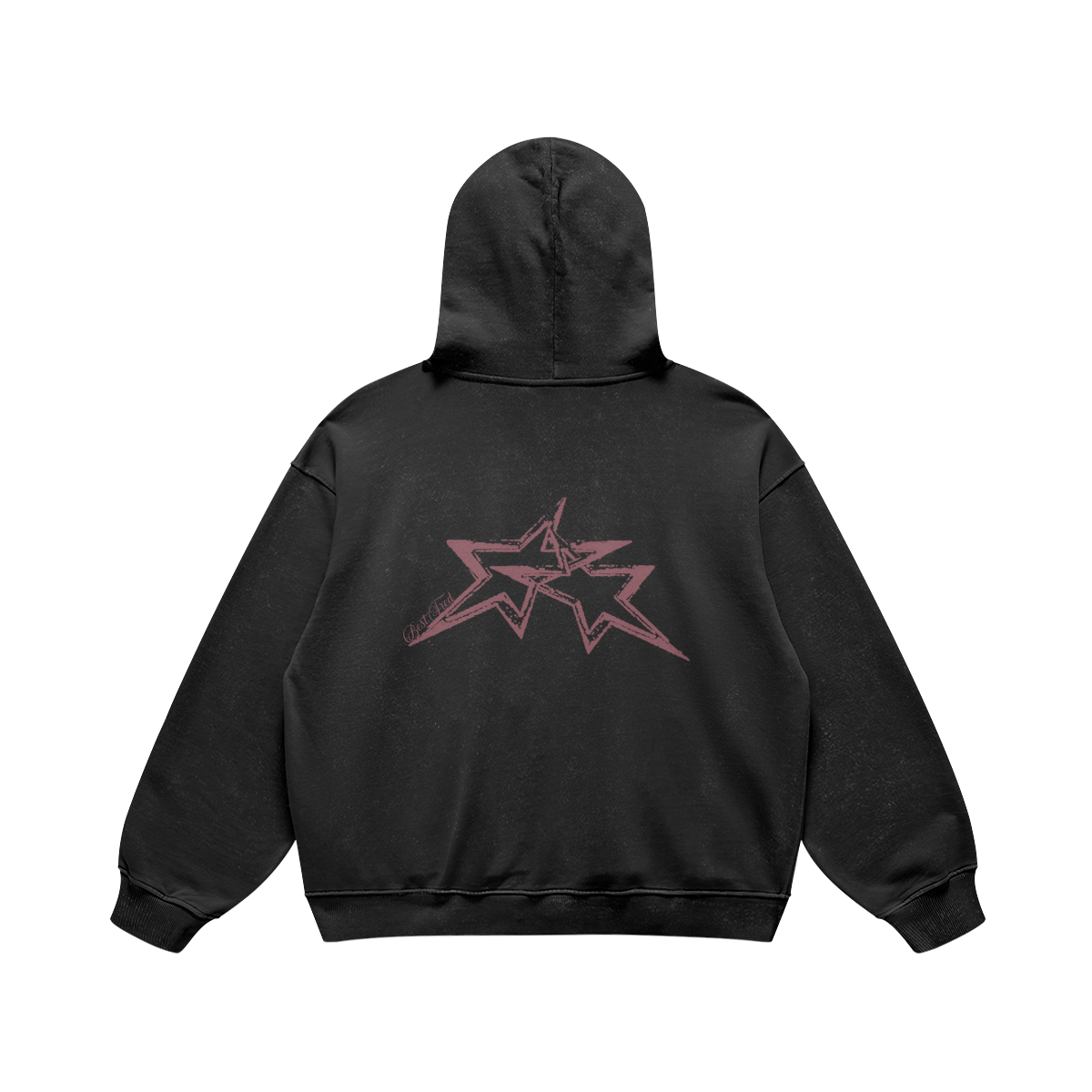 TWIN STAR RELAXED FIT HOODIE - WASHED BLACK